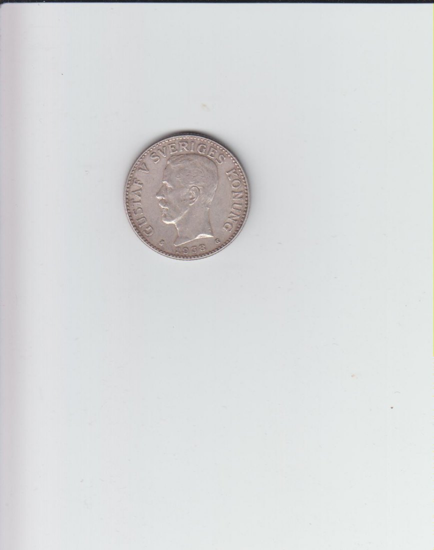  Schweden 2 Kronen 1938 Silber in ss-vzgl   