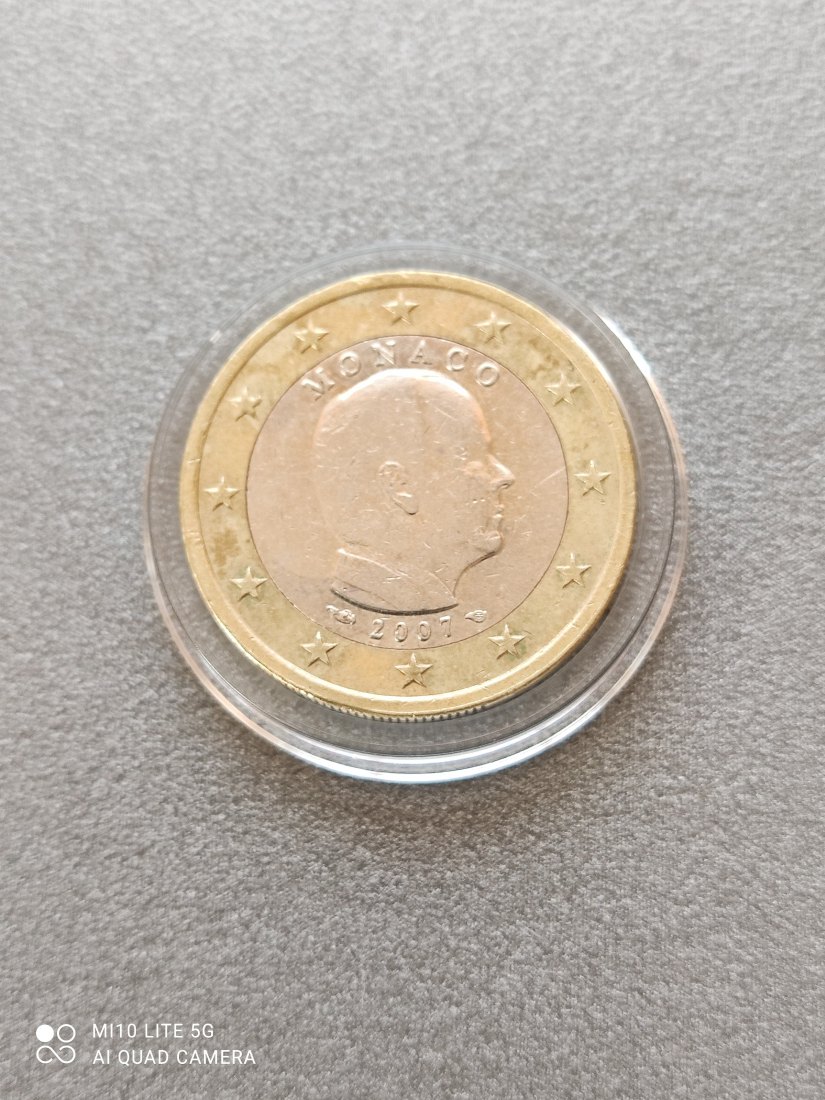  Monaco 2007 1 Euro Kursmünze Fürst Albert II gekapselt; rar - nur 64.286 Stück   