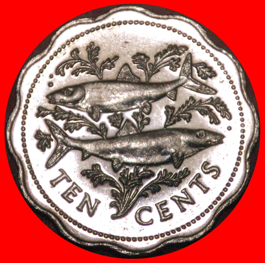 * GROSSBRITANNIEN (1974-2005): BAHAMAS ★ 10 CENTS 1998! FISCHE UND SCHIFF! VZGL! OHNE VORBEHALT!