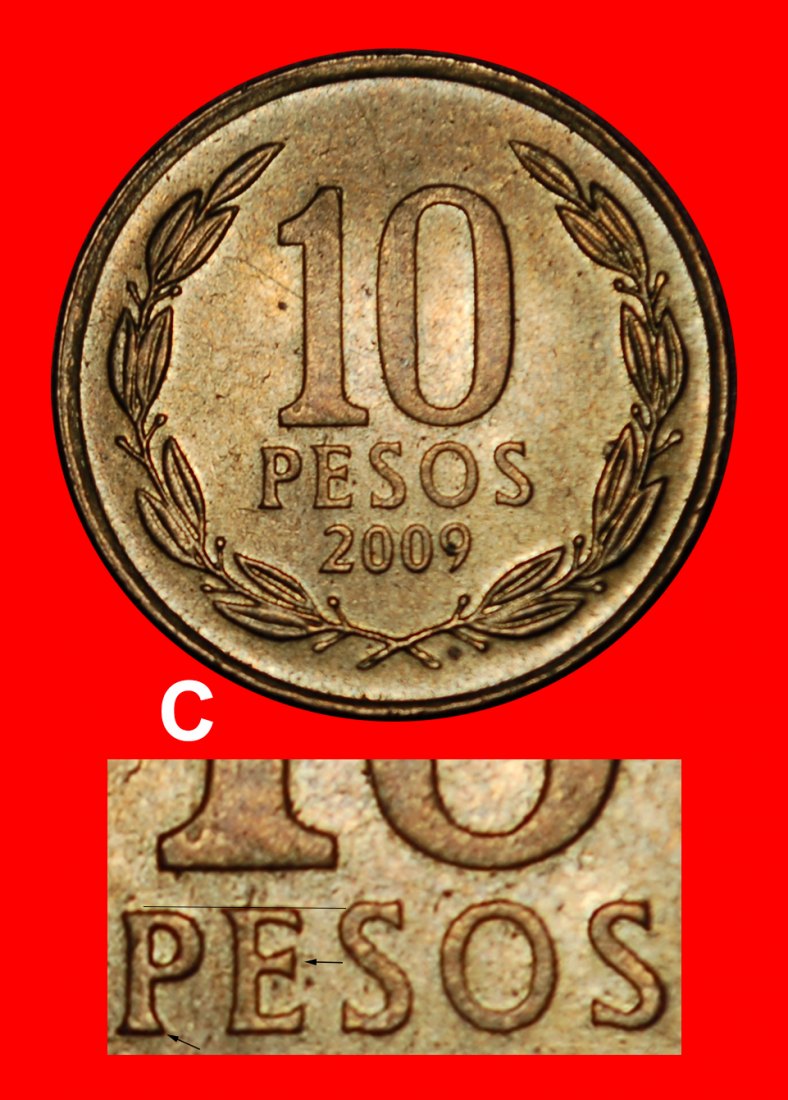  * O'HIGGINS (1990-2021): CHILE ★ 10 PESOS 2009 DISCOVERY COIN! MINT LUSTRE! LOW START ★ NO RESERVE!   