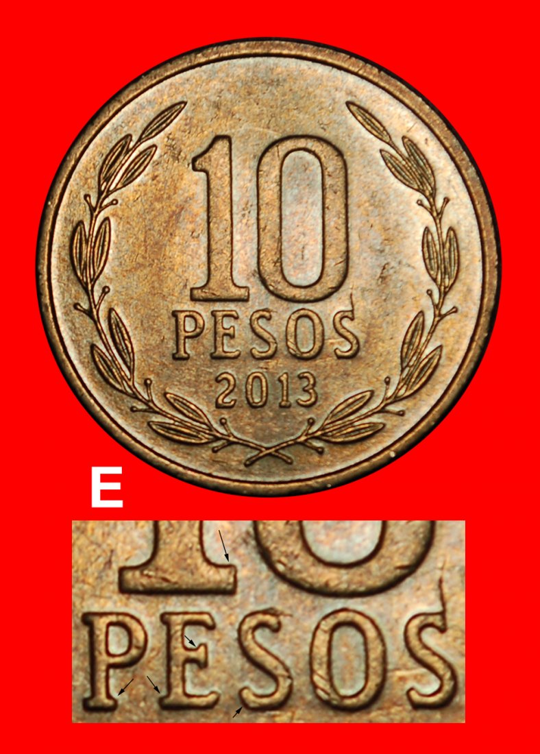 * O'HIGGINS (1990-2021): CHILE ★ 10 PESOS 2013 DISCOVERY COIN! MINT LUSTRE! LOW START ★ NO RESERVE!