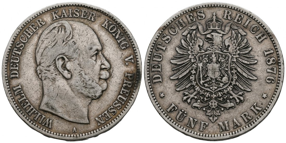 PEUS 6749 Preußen - Kaiserreich Wilhelm I. (1861 - 1888) 5 Mark 1876 A Berlin Sehr schön