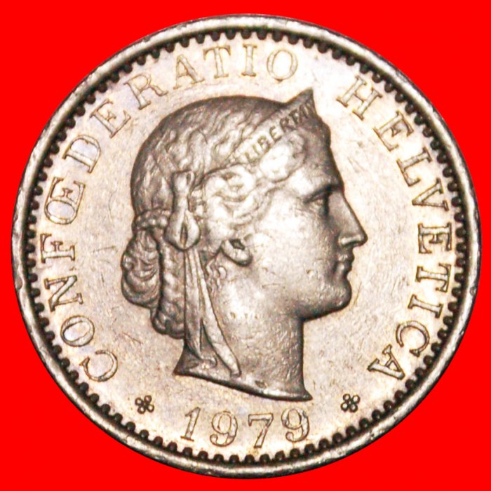  * LIBERTY (1939-2021): SWITZERLAND ★ 20 RAPPEN 1979 DIES 1+A! LOW START★ NO RESERVE!   