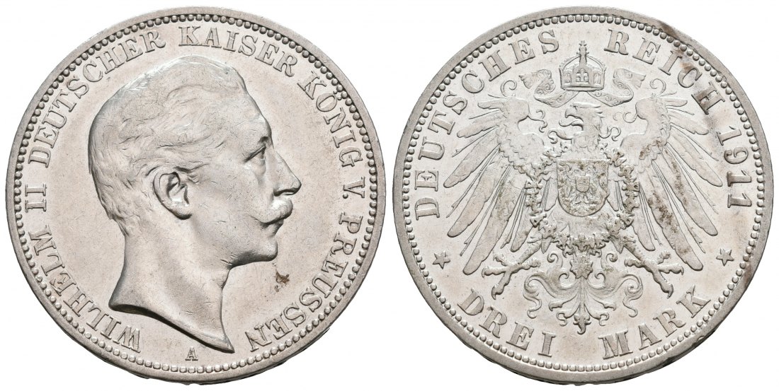 PEUS 6765 Kaiserreich - Preußen  3 Mark 1911 A Sehr schön