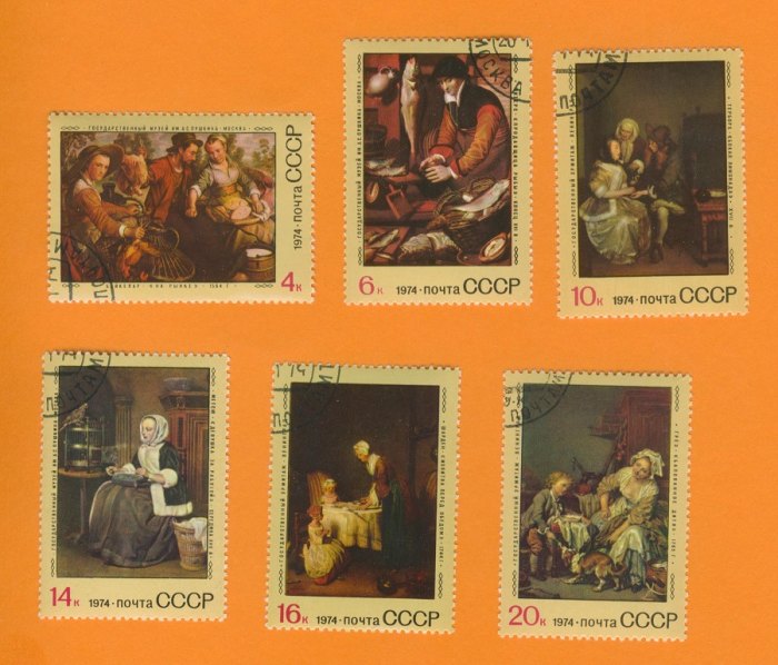  Sowjetunion 1974 Mi.4301 - 4306 gestempelt Gemälde ausländischer Meister in Museen   