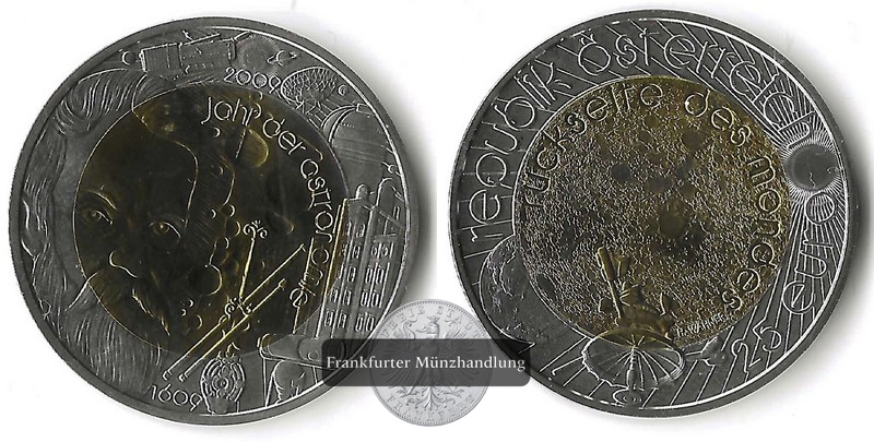  Österreich, 25 Euro 2009  FM-Frankfurt  Bimetal (Silber, Niob) handgehoben   