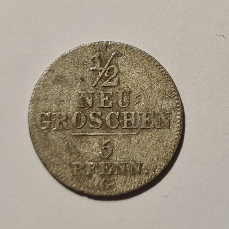  Sachsen 1/2 Neugroschen 1843   