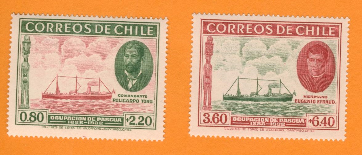  Chile 1940 Mi.244 - 245 kompl. Postfrisch Besitznahme der Osterinsel.   