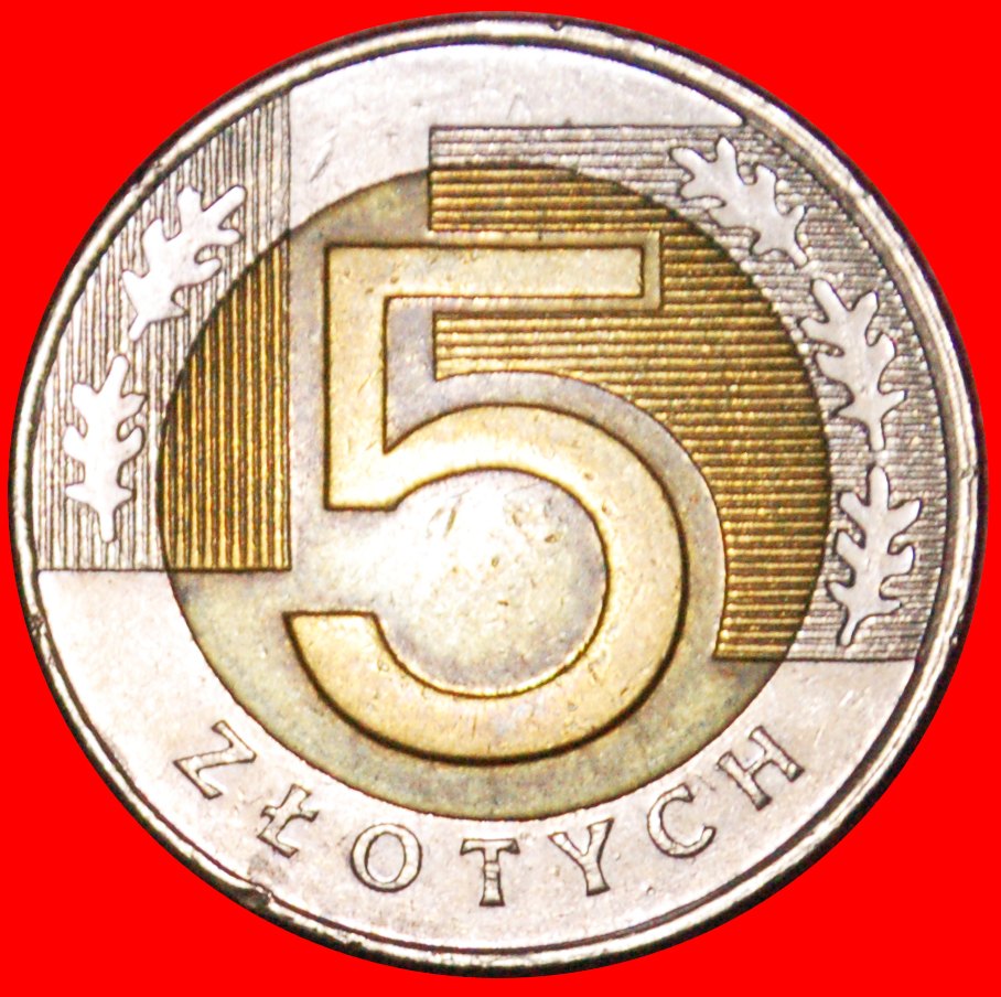 * 5 EICHENBLÄTTER (1994-2021): POLEN ★ 5 ZLOTY 1994! BIMETALLISCH!★OHNE VORBEHALT!