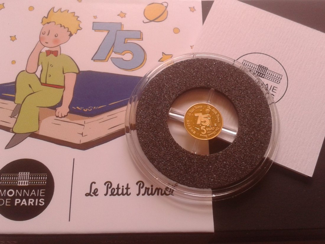  Original 5 euro 2021 PP Frankreich Kleiner Prinz 0,5g 999er Gold 75 Jahre Kleiner Prinz   