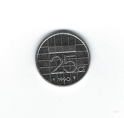  Niederlande 25 Cent 1990   