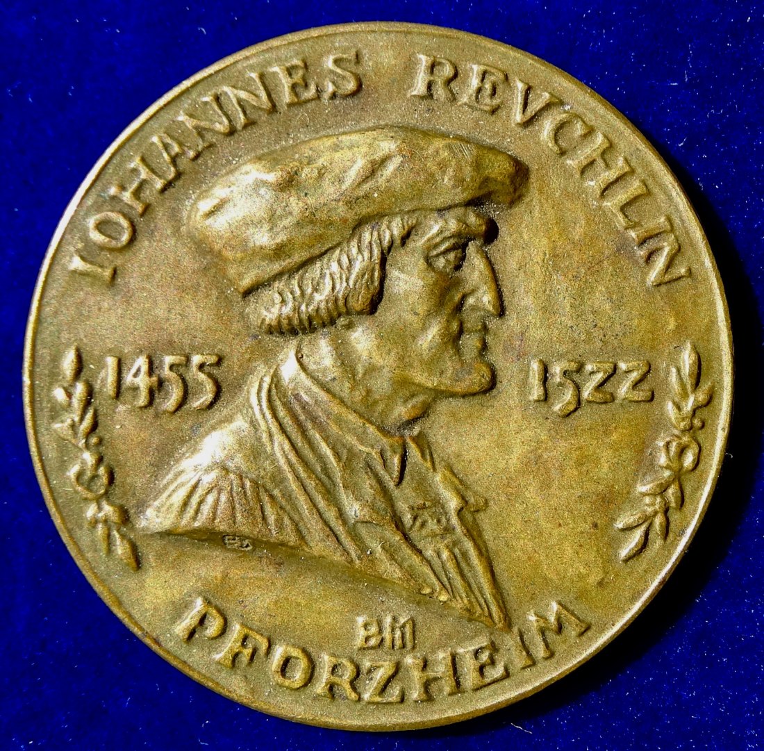  Bronze- Medaille von Ernst Barlach 1922, Johannes Reuchlin 400. Geburtstag   