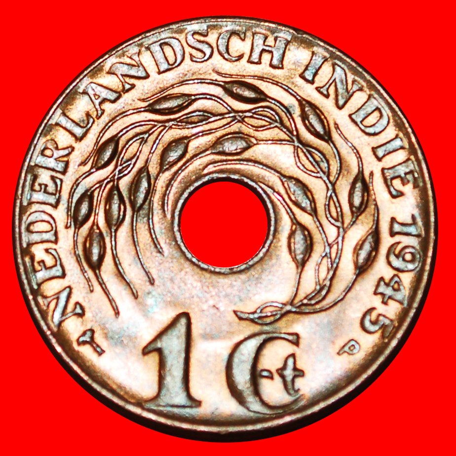  * USA TYPE 1936-1945: NETHERLANDS EAST INDIES ★1 CENT 1945P! DISCOVERY COIN★ LOW START ★ NO RESERVE!   