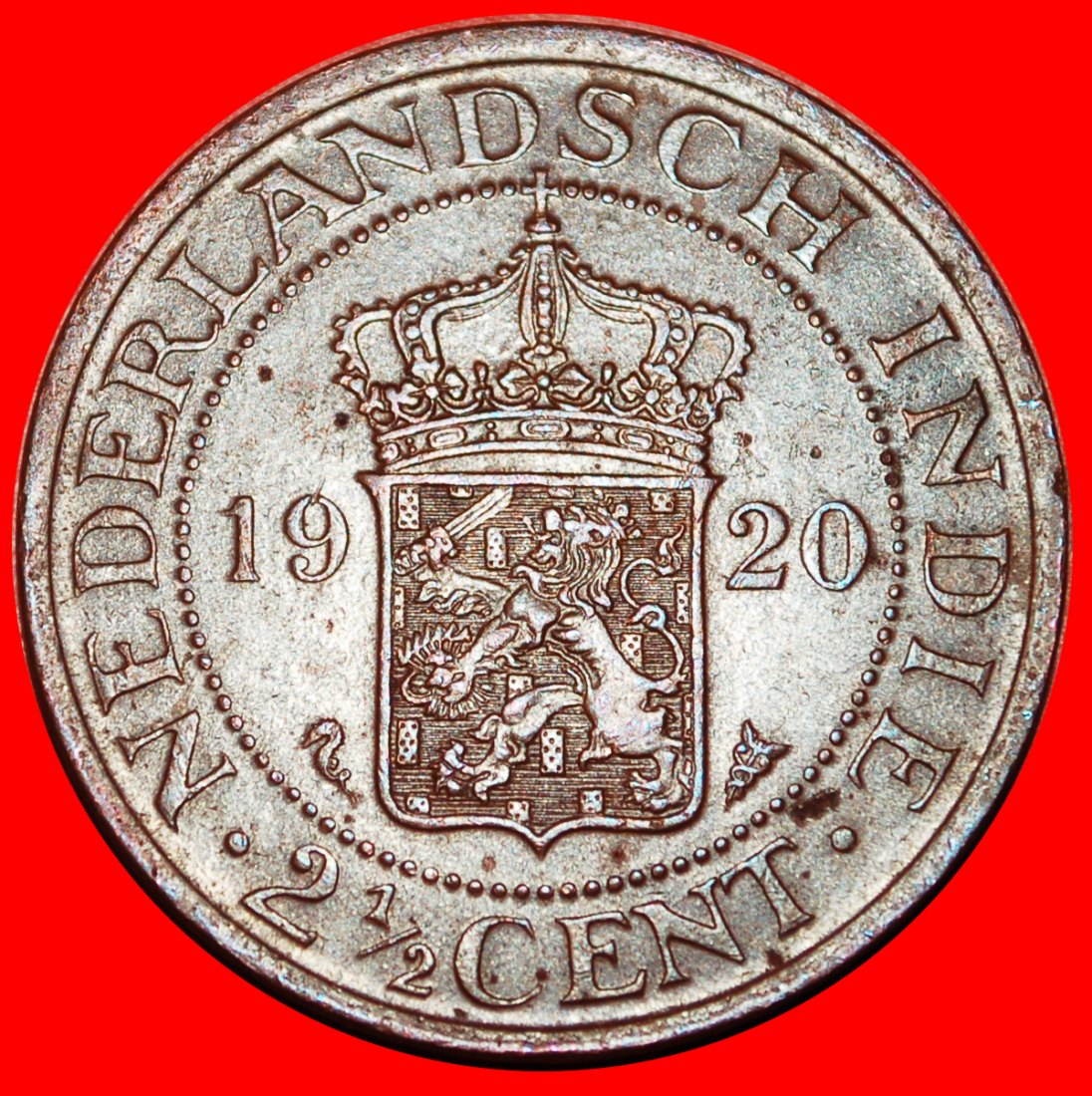  * TYPE 1914-1945: NETHERLANDS EAST INDIES ★ 2 1/2 CENTS 1920 DISCOVERY COIN★ LOW START ★ NO RESERVE!   