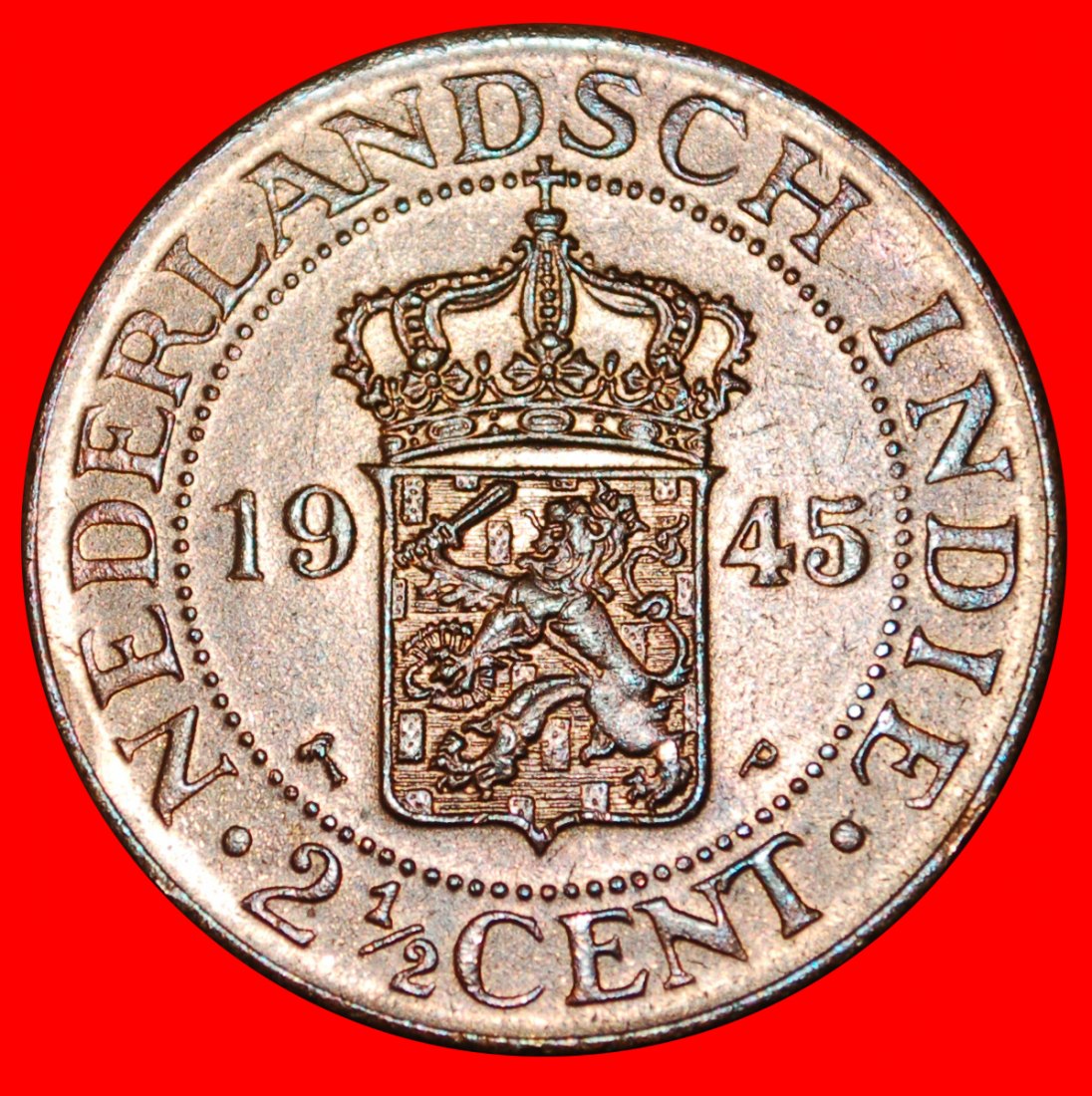  * USA TYPE 1936-1945: NETHERLANDS EAST INDIES★2 1/2 CENTS 1945 DISCOVERY COIN★LOW START★ NO RESERVE!   