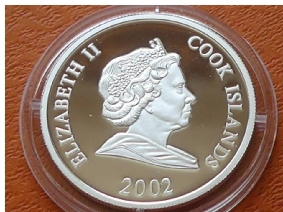  Silbermünze Cook Islands 2 Dollars „Olympia 2004“, Diskuswerfer, 10 Gramm   