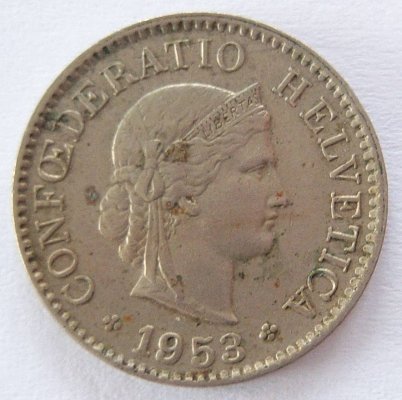  Schweiz 5 Rappen 1953 B   