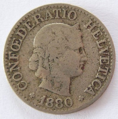  Schweiz 10 Rappen 1880 B   