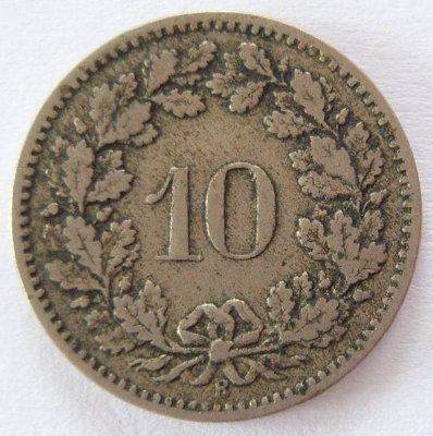  Schweiz 10 Rappen 1884 B   