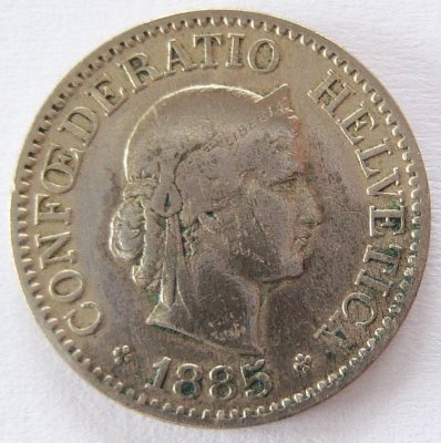  Schweiz 10 Rappen 1885 B   