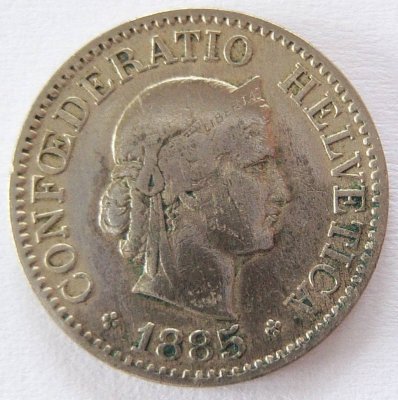  Schweiz 10 Rappen 1885 B   