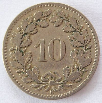  Schweiz 10 Rappen 1885 B   