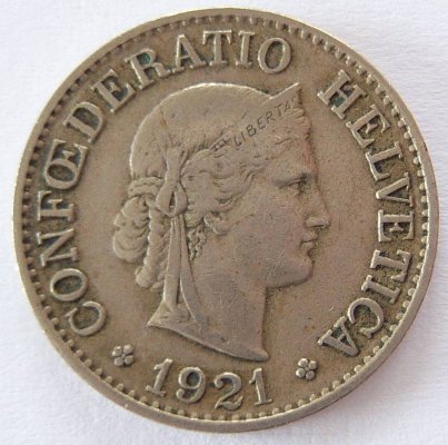  Schweiz 10 Rappen 1921 B   