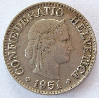  Schweiz 10 Rappen 1951 B   