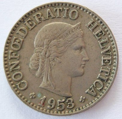  Schweiz 10 Rappen 1953 B   