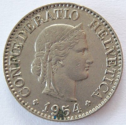  Schweiz 10 Rappen 1954 B   