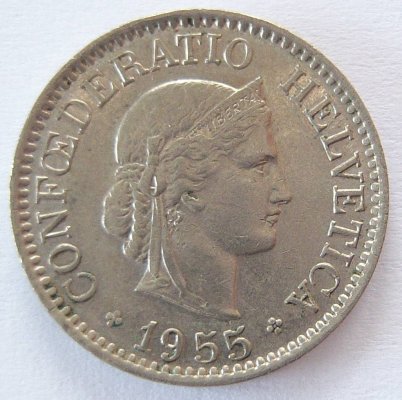  Schweiz 10 Rappen 1955 B   