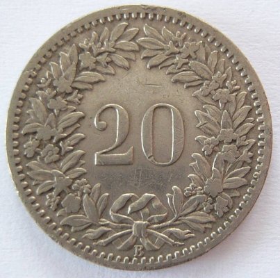  Schweiz 20 Rappen 1885 B   