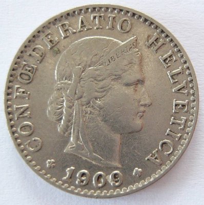  Schweiz 20 Rappen 1909 B   