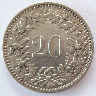  Schweiz 20 Rappen 1912 B   