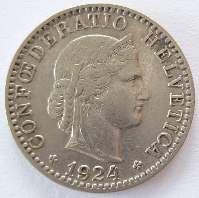  Schweiz 20 Rappen 1924 B   