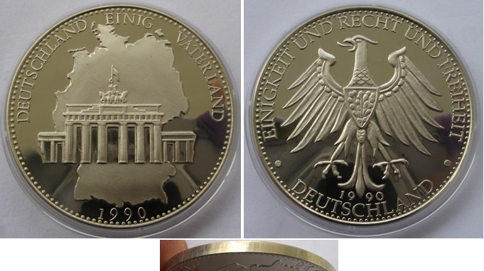  1990, die Gedenkmedaille: „Deutschland-einig Vaterland”   