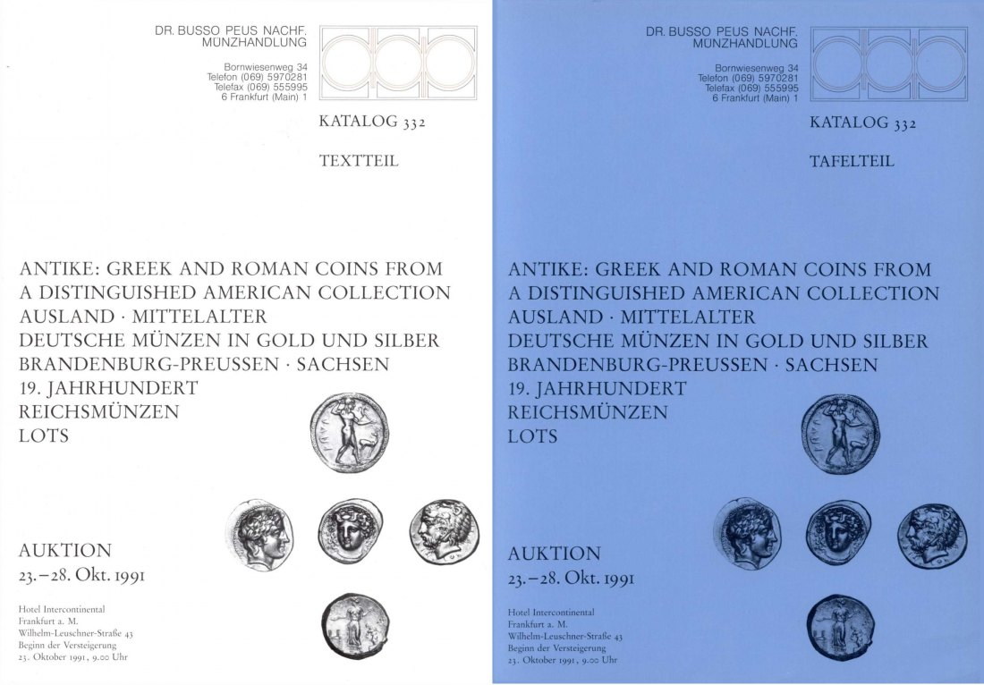 Busso Peus (Frankfurt) Auktion 332 (1991) Greek/Roman Coins from a Distinguished American collection