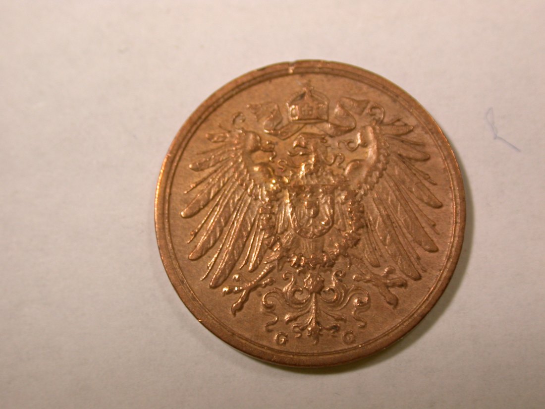  F14  KR  2 Pfennig 1914 G in ss+, geputzt  Originalbilder   