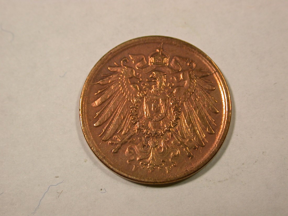  F14  KR  2 Pfennig  1916 F in ss,  geputzt    Originalbilder   