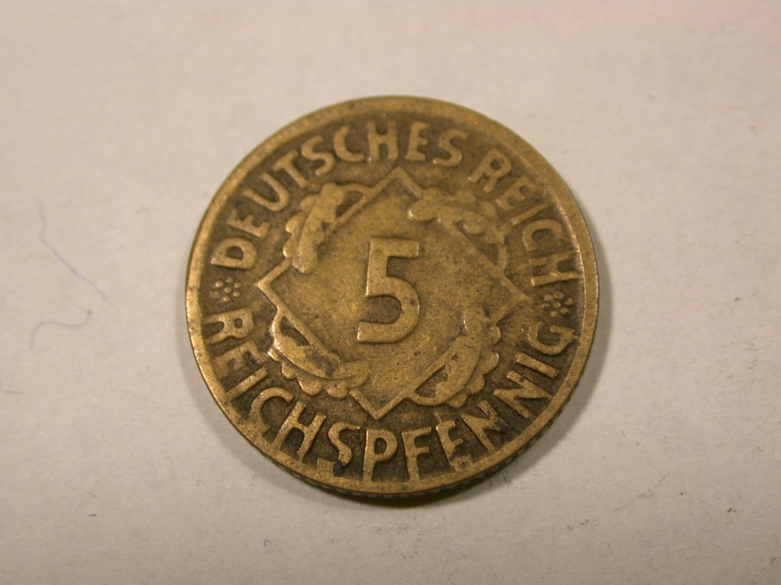  F14  Weimar  5 Reichs Pfennig  1925 D in ss   Originalbilder   