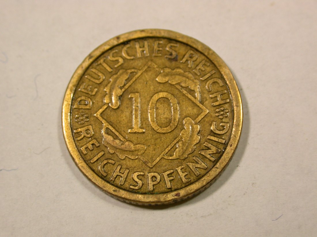  F14  Weimar  10 Reichs Pfennig  1930 J in ss+  Originalbilder   