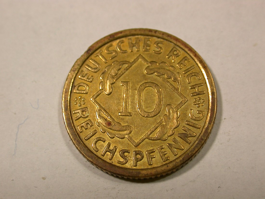  F14  Weimar  10 Reichs Pfennig  1936 G in vz-st   Originalbilder   