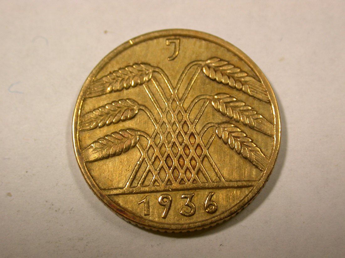  F14  Weimar  10 Reichs Pfennig  1936 J in vz/vz+   Originalbilder   