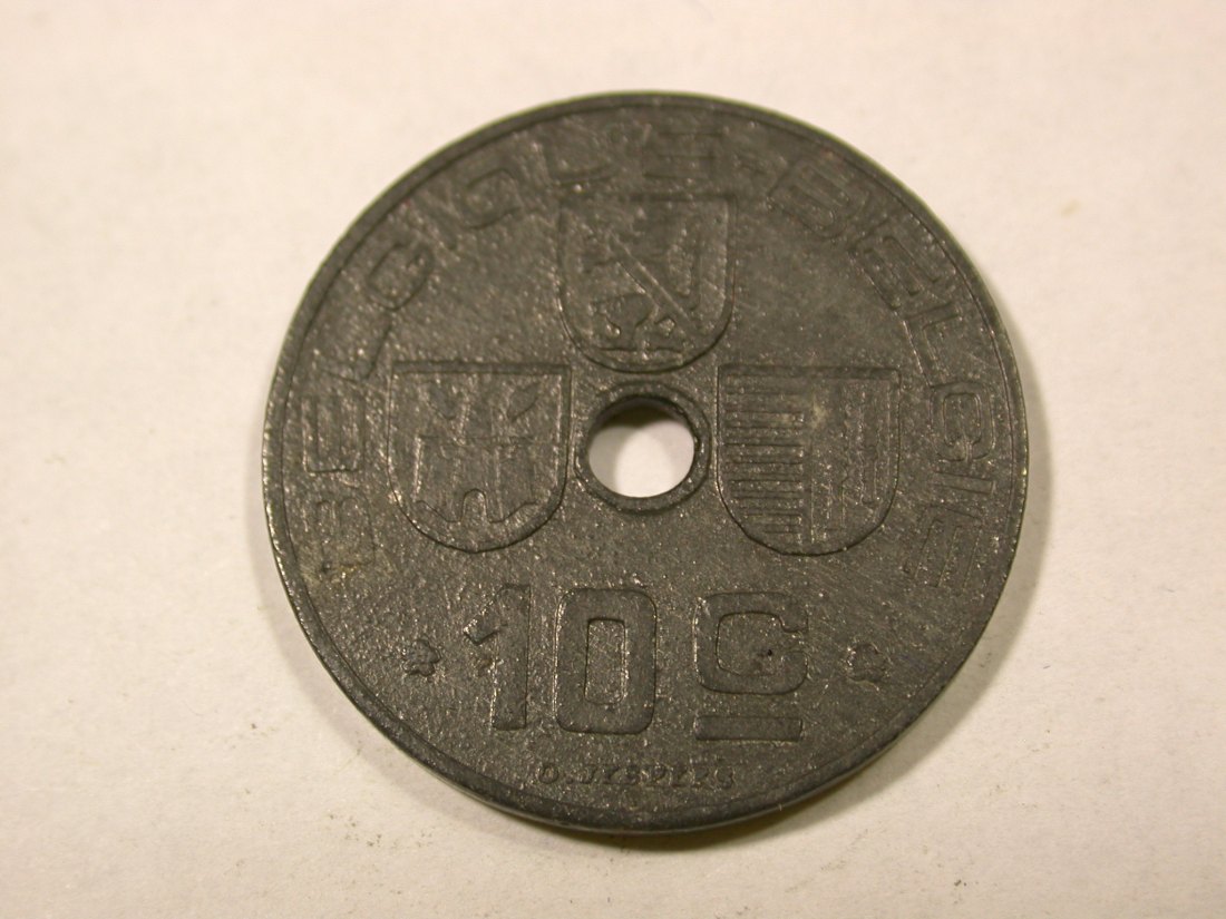  F14  Belgien  10 Centime  1942 in vz  Originalbilder   