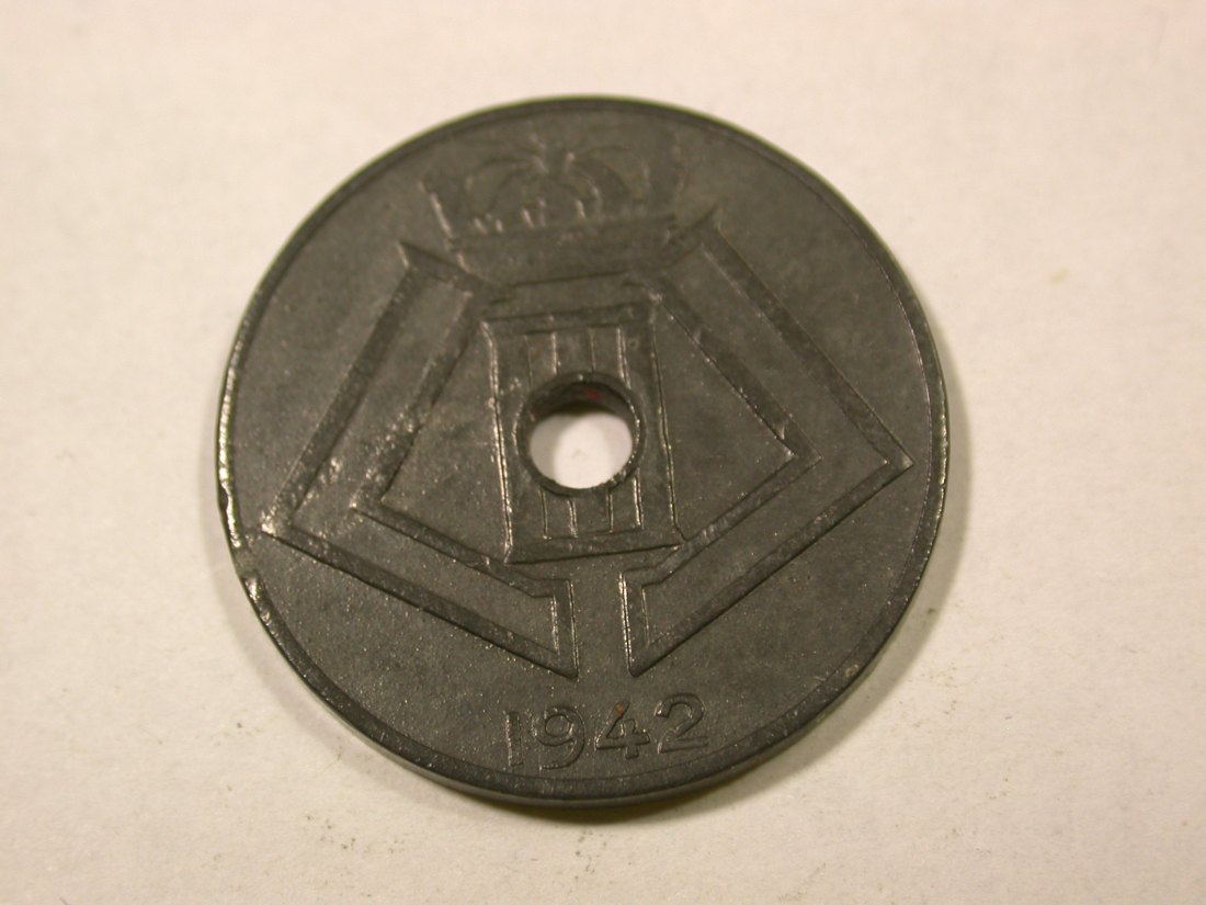  F14  Belgien  10 Centime  1942 in vz  Originalbilder   