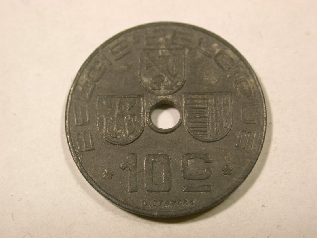  F14  Belgien  10 Centime  1943 in ss-vz   Originalbilder   