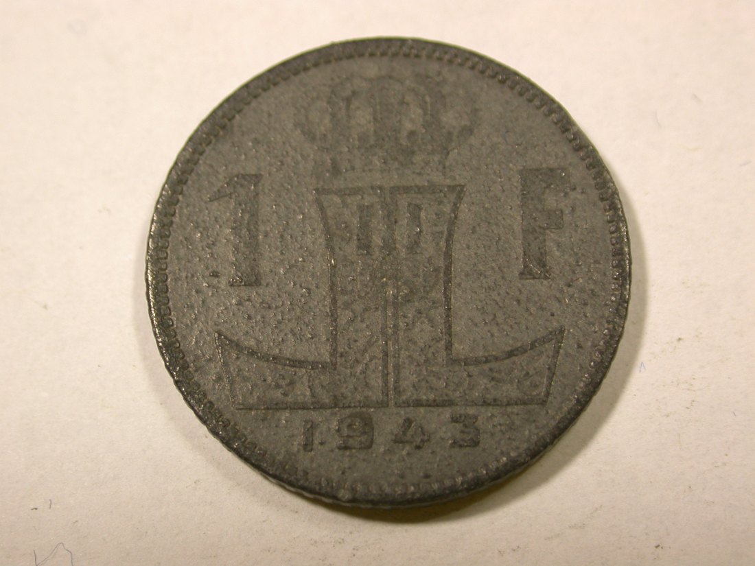 F14 Belgien 1 Franc 1943 in ss Originalbilder