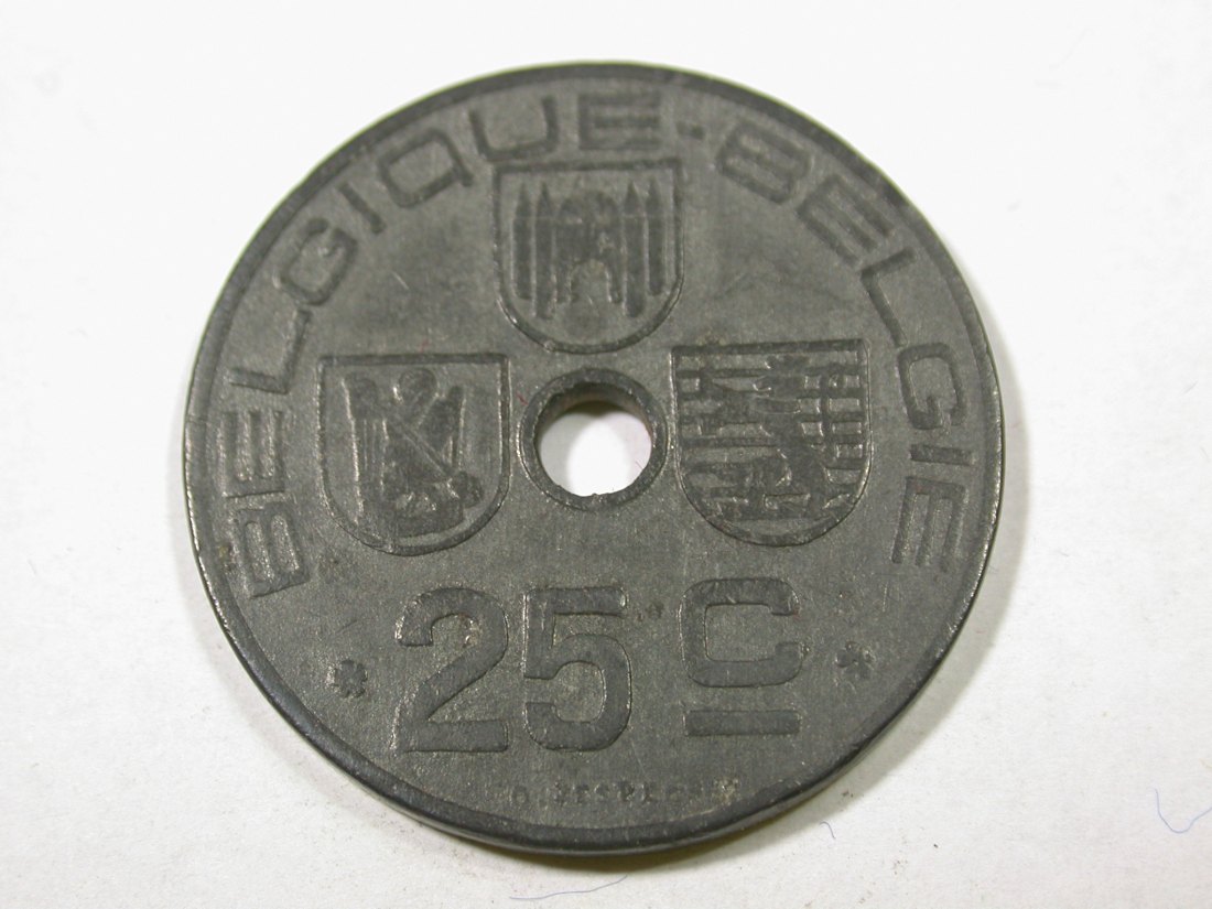  F14  Belgien  25 Centime  1942 in ss   Originalbilder   