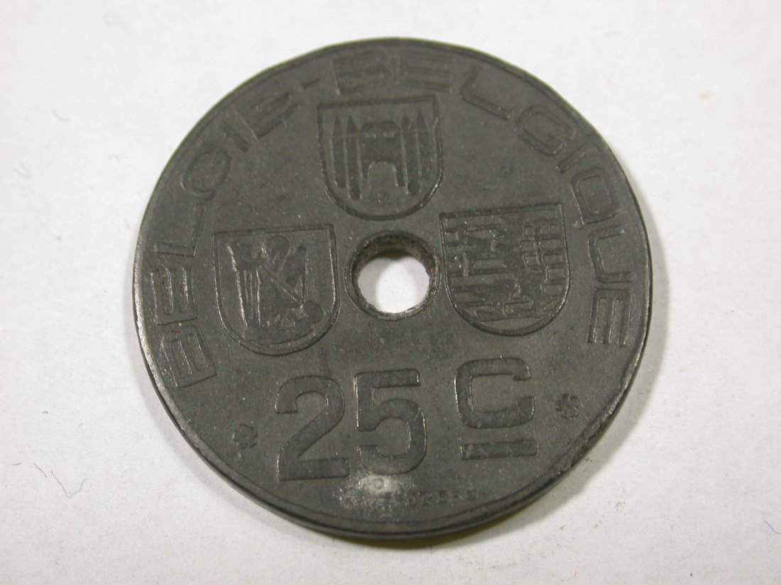  F14  Belgien  25 Centime  1944 in ss   I Originalbilder   