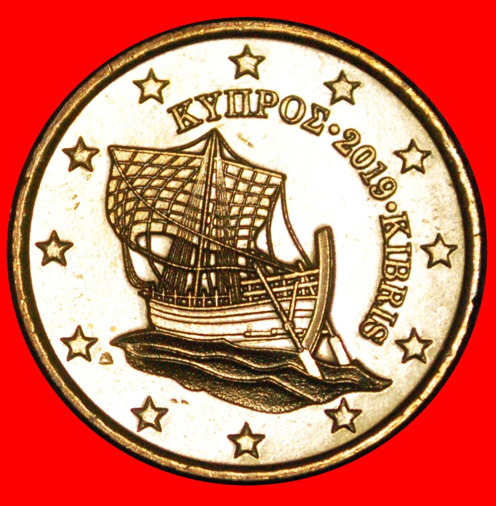  * GREECE: CYPRUS ★ 50 CENT 2019! SHIP NORDIC GOLD MINT LUSTER! LOW START ★ NO RESERVE!   